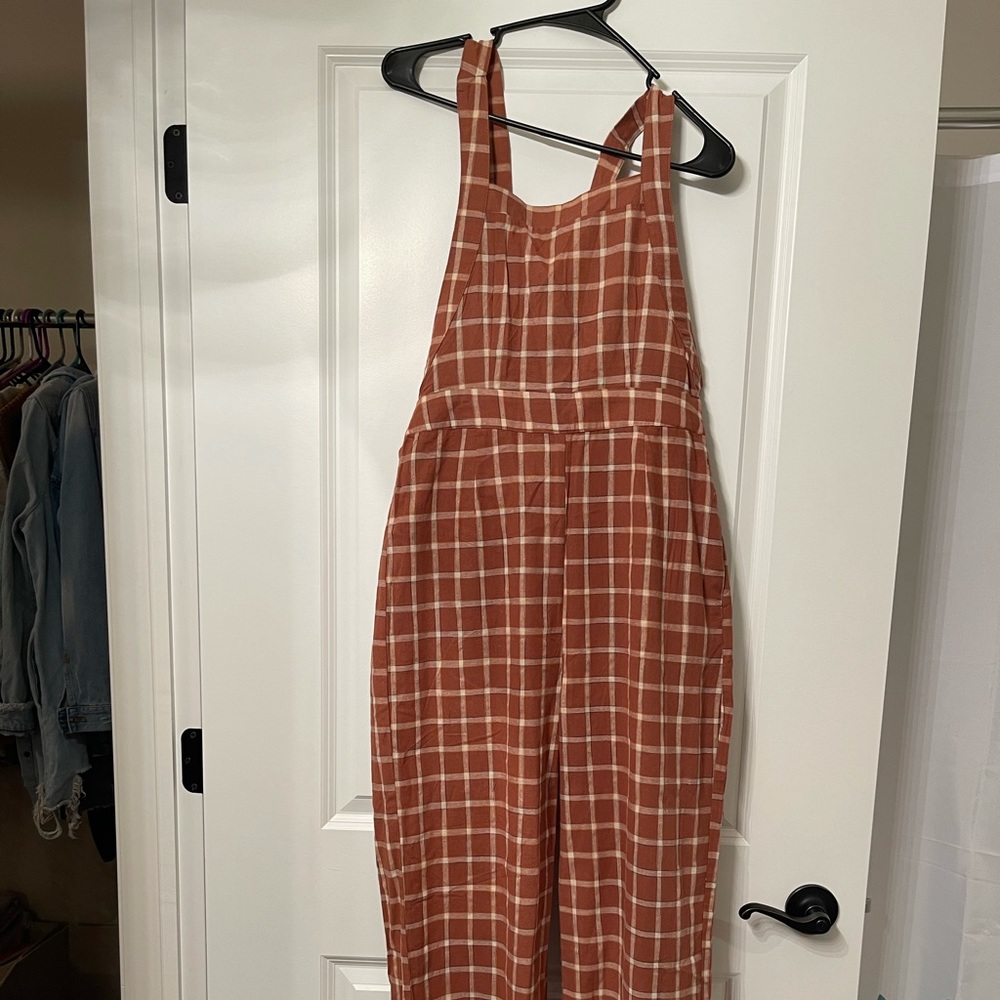 Plaid overalls